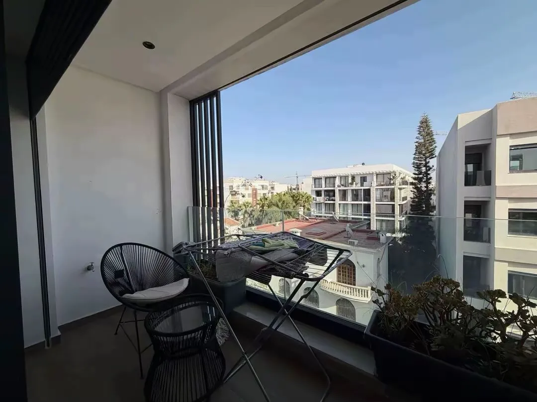Balcony with a view of the villas in the neighbourhood